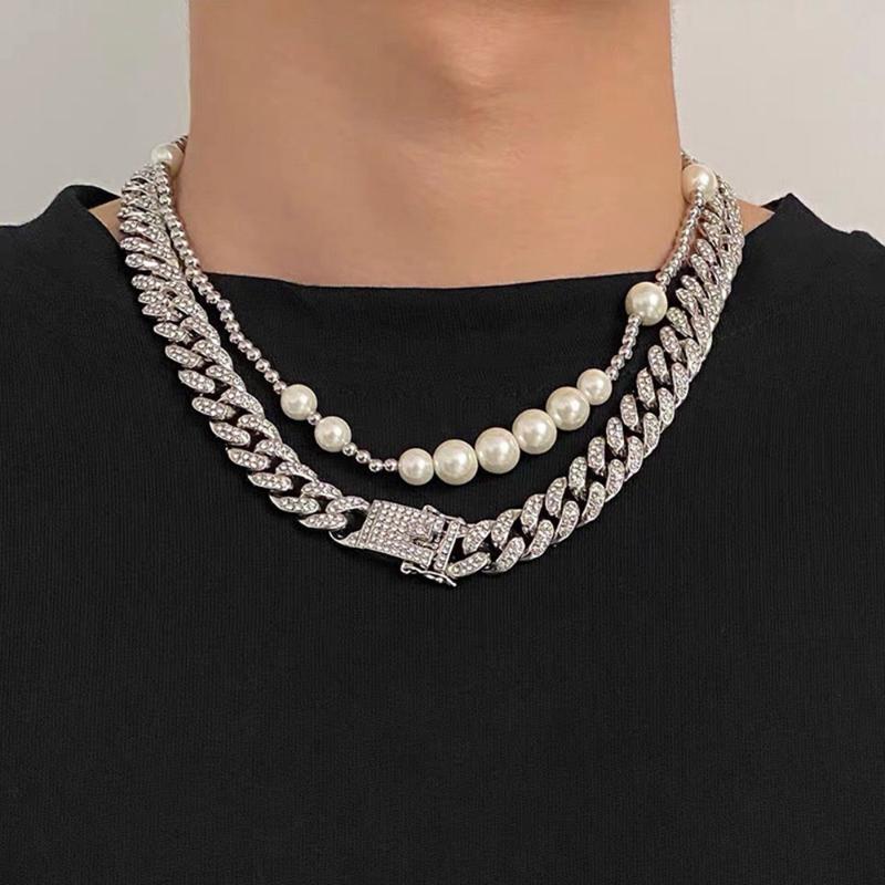 Chokers Vintage Silver Color Cuban Link Chain Necklace For Men Women Shine Luxury Full Rhinestone Miami Punk Rock JewelryChokers
Chokers Vintage Silver Color Cuban Link Chain Necklace For Men Women Shine Luxury Full Rhinestone Miami Punk Rock JewelryChokers