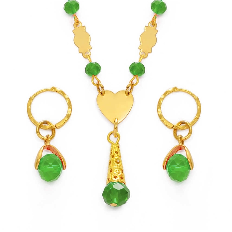 Anniyo Hawaiian Colorful Crystal Ball Beads Necklaces Earrings Sets Guam Micronesia Chuuk Pohnpei Marshall Jewelry Gift #240806 211015