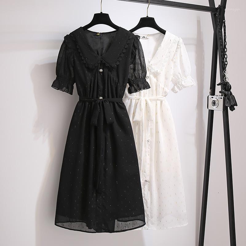 Plus Size Dresses 150Kg 2XL 3XL 5XL 6XL Women's Summer Loose Short Sleeve Doll Collar Dress Bust 155cm French Fashion Waist Echm22, Black
Plus Size Dresses 150Kg 2XL 3XL 5XL 6XL Women's Summer Loose Short Sleeve Doll Collar Dress Bust 155cm French Fashion Waist Echm22, Black