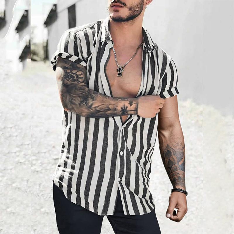 Men's Casual Shirts Summer Men's Blouse Striped Short Sleeve Tee Shirt Men Streetwear Loose Tops Fashion ShirtsMen's, Green
Men's Casual Shirts Summer Men's Blouse Striped Short Sleeve Tee Shirt Men Streetwear Loose Tops Fashion ShirtsMen's, Green