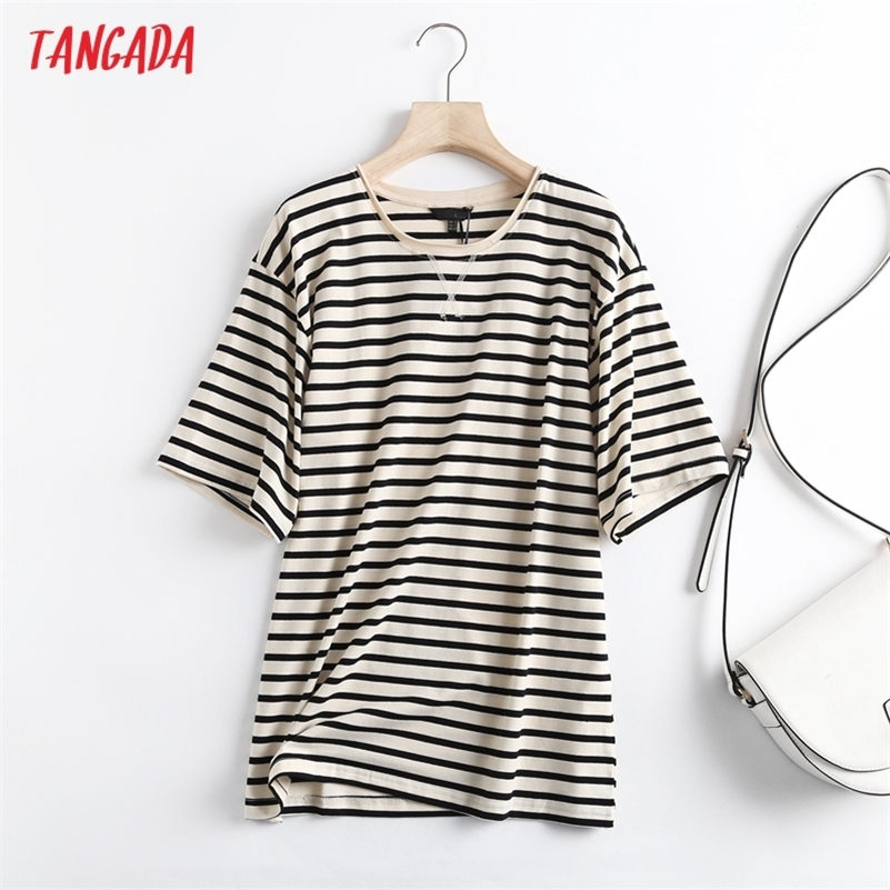 Tangada Women High Quality Striped Cotton T Shirt Short Sleeve O Neck Tees Ladies Casual Tee Street Wear Top 6D94 220321, Beige
Tangada Women High Quality Striped Cotton T Shirt Short Sleeve O Neck Tees Ladies Casual Tee Street Wear Top 6D94 220321, Beige