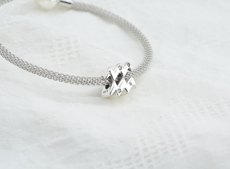New 925 Sterling Silver 12 Constellation Star Constellation Pearl Moon Gemstone Zodiac Charm For S925 Snake DIY Charm Bracelet Jewelry