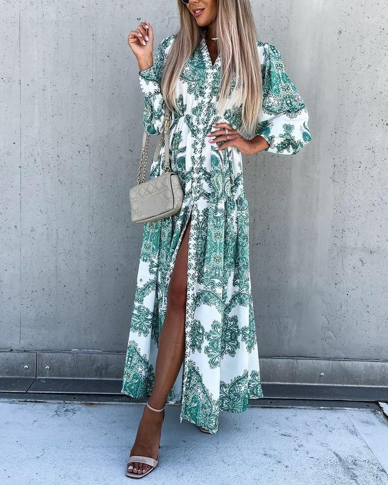 Casual Dresses Vintage Printed Pleated Long Shirt Skirt Fashion Women' Dress 2022 Autumn Sleeve Asymmetric Hem Split
Casual Dresses Vintage Printed Pleated Long Shirt Skirt Fashion Women' Dress 2022 Autumn Sleeve Asymmetric Hem Split