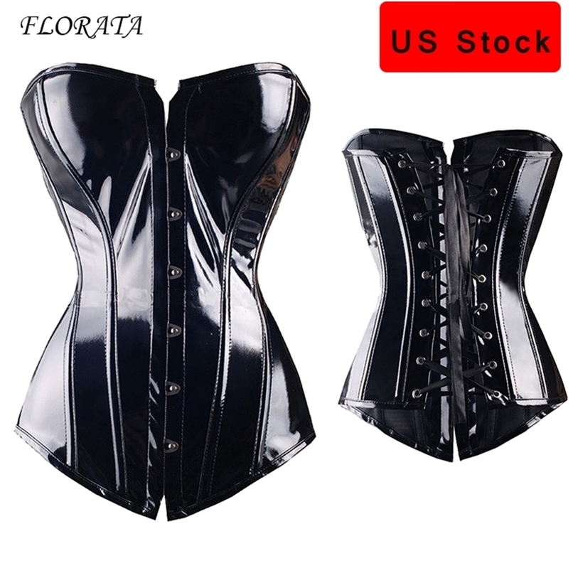 FLORATA Sexy women PVC Overbust Corset Steampunk Lingerie Top Goth Leather Waist Trainer 220617, Black
FLORATA Sexy women PVC Overbust Corset Steampunk Lingerie Top Goth Leather Waist Trainer 220617, Black