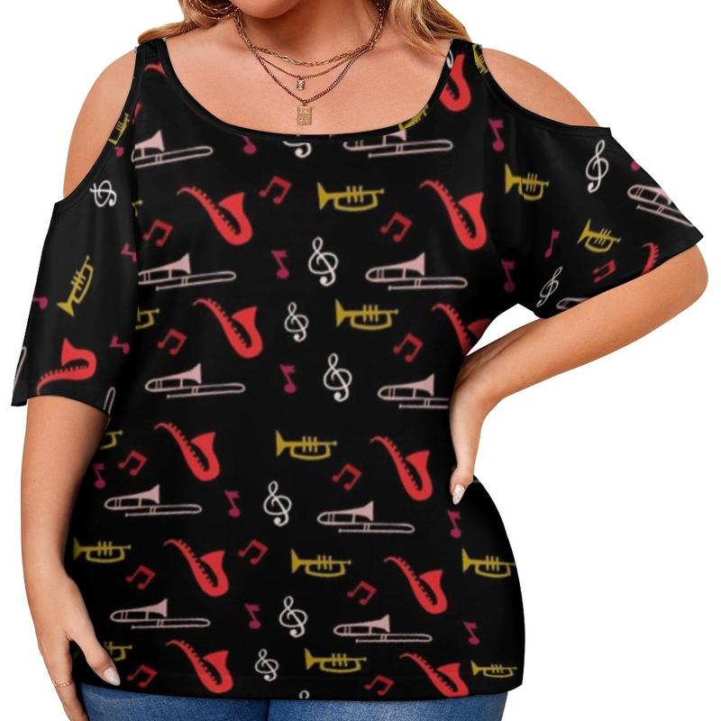 Women' Plus Size T-Shirt Jazz Festivals Vintage Music Print Funny T-Shirts Short-Sleeve Beach Tee Shirt Sexy Printed Top Tees 4XL 5XLWomen, Style-4
Women' Plus Size T-Shirt Jazz Festivals Vintage Music Print Funny T-Shirts Short-Sleeve Beach Tee Shirt Sexy Printed Top Tees 4XL 5XLWomen, Style-4
