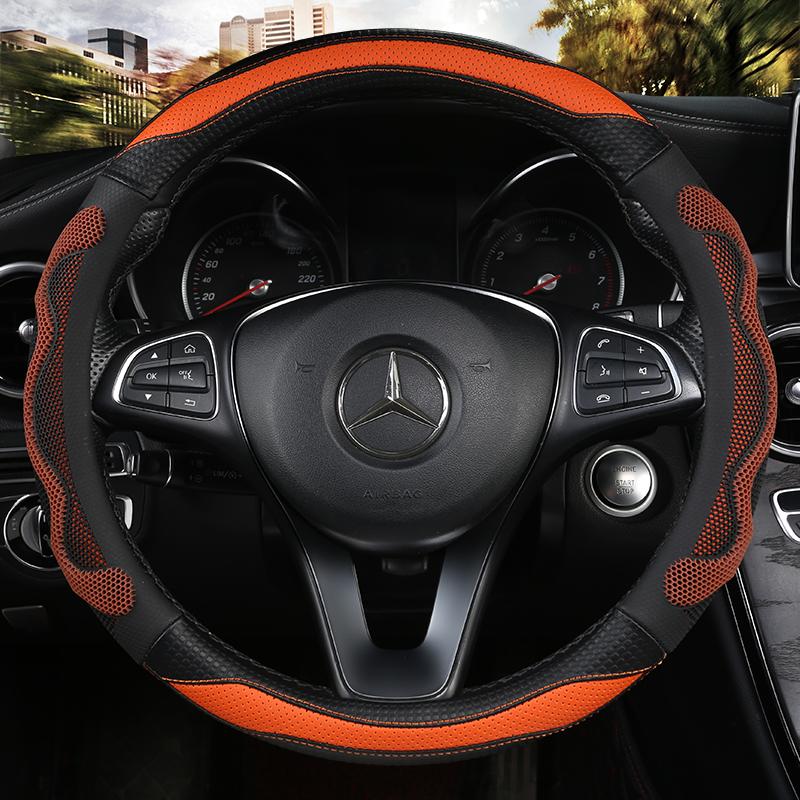 Steering Wheel Covers 37-38CM Car Cover Artificial Leather Steering-Wheel Breathable Fabric Braid Auto Accessories UniversalSteering
Steering Wheel Covers 37-38CM Car Cover Artificial Leather Steering-Wheel Breathable Fabric Braid Auto Accessories UniversalSteering