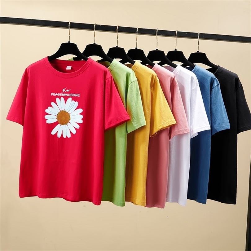 New daisy shirt women Summer Harajuku Kawaii Short Sleeve Tshirt Laides90s Korean Style T shirt Fashion Top Tees Plus Size T200614