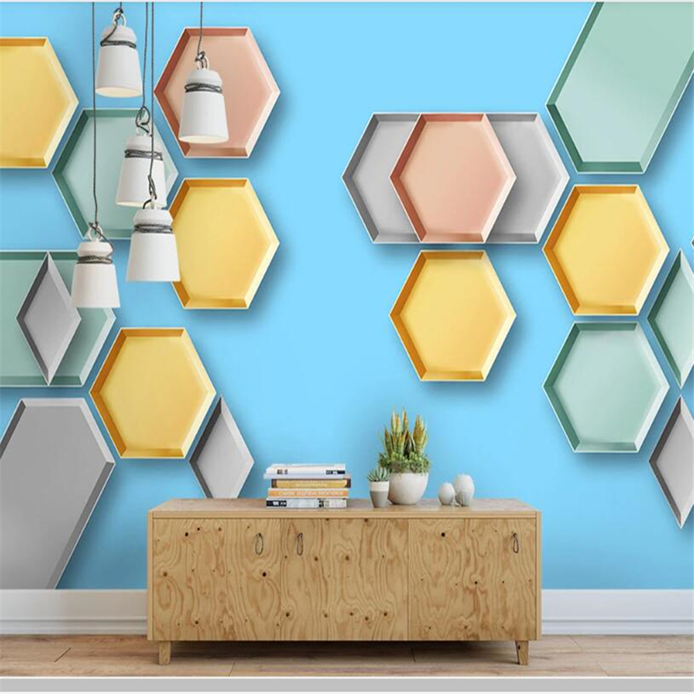 Papel de parede Modern 3D stereo geometric marble background wallpaper mural wall bedroom wall papers home decor