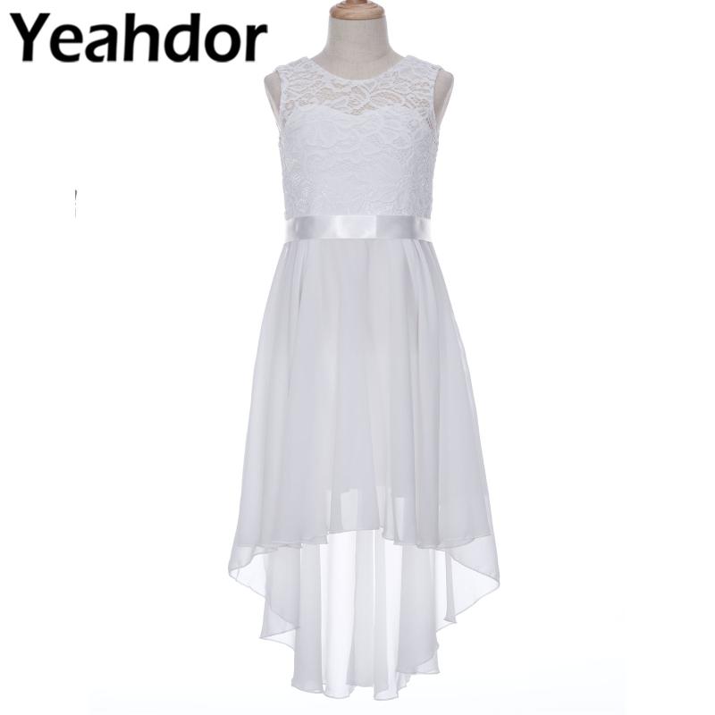 Girl's Dresses White Flower Girl Dress Lace Floral High Low Chiffon Princess Kids For Girls First Communion Party Wedding Costume
Girl's Dresses White Flower Girl Dress Lace Floral High Low Chiffon Princess Kids For Girls First Communion Party Wedding Costume