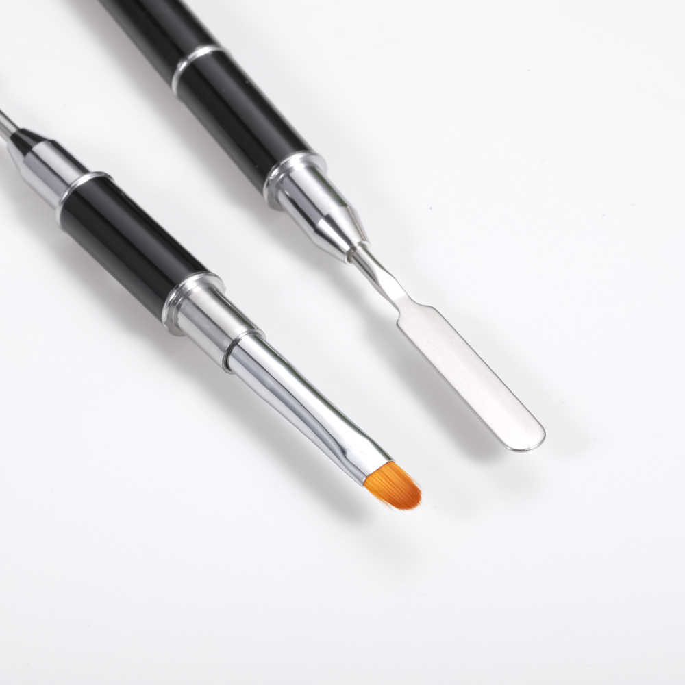 Dual Ended Nail Art Brushes Acrylic UV Gel Extension Builder Flower Painting Pen Brush Remover Spatula Stick Manicure Tools
