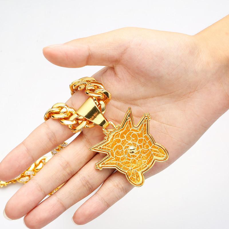 Pendant Necklaces Hip Hop Zircon Anime Ghost With Iced Out Bling Rhinestone Miami Cuban Chain Choker Necklace For Men Boy Gothic JewelryPend