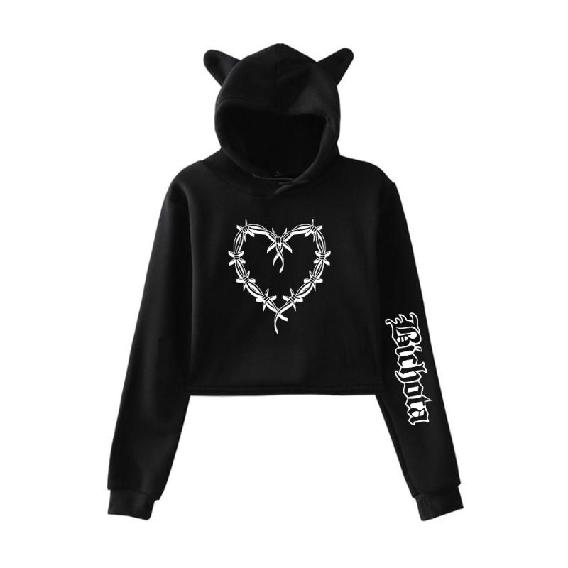 Women's Hoodies & Sweatshirts Karol G Bica Logo Pullover Hoodie Merch For Girls Cat Ear Crop Top YouthWomen's, Black
Women's Hoodies & Sweatshirts Karol G Bica Logo Pullover Hoodie Merch For Girls Cat Ear Crop Top YouthWomen's, Black