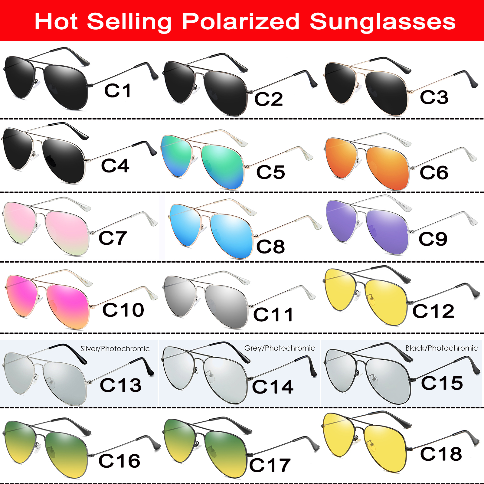 Designer Sunglasses for Woman Polarized Pilot Sun Glasses Men UV400 Protection Metal Frame Flash Mirror Lens High Quality Anti Glare Outdoor Sport Driving Shades
Designer Sunglasses for Woman Polarized Pilot Sun Glasses Men UV400 Protection Metal Frame Flash Mirror Lens High Quality Anti Glare Outdoor Sport Driving Shades