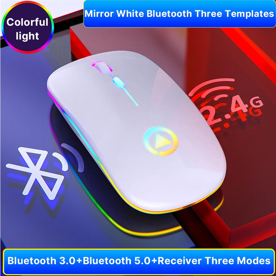 Epacket Wireless Mice Bluetooth RGB Rechargeable Silent Mouse Computer LED Backlit Ergonomic Gaming Mouse For Laptop PC2412296H