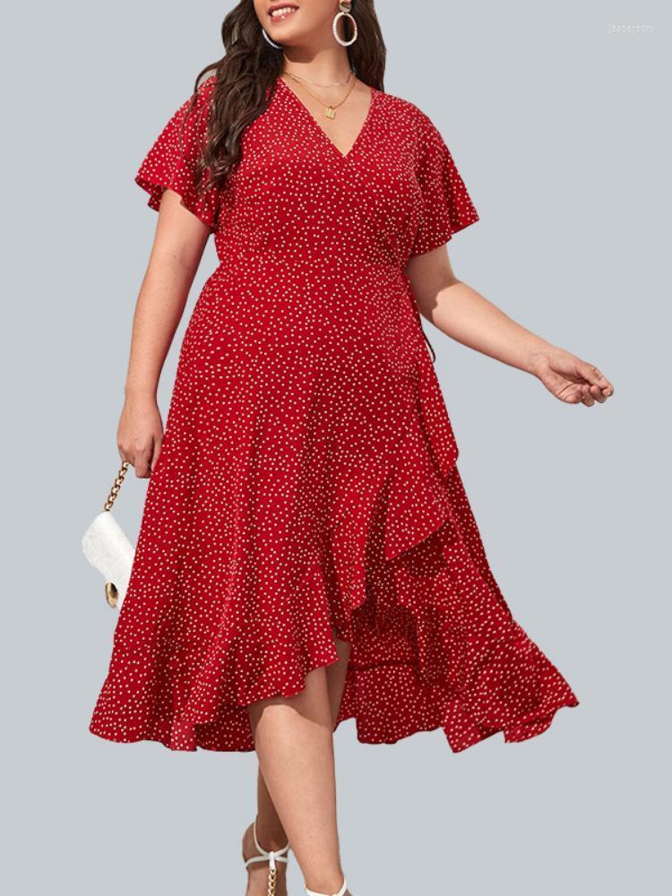 Plus Size Dresses Women Dress Polka Dot High Waist Ruffle African Long Irregular Summer Fashion Red Sexy V Neck Harajuku ClothingPlus Jasp22, Burgundy
Plus Size Dresses Women Dress Polka Dot High Waist Ruffle African Long Irregular Summer Fashion Red Sexy V Neck Harajuku ClothingPlus Jasp22, Burgundy