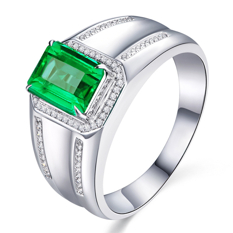 White gold fashion temperament pave luxury ring imitation emerald diamond ring with emerald gemstone business ring
White gold fashion temperament pave luxury ring imitation emerald diamond ring with emerald gemstone business ring