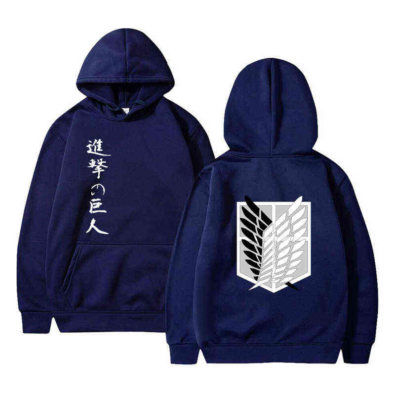 Quente anime ataque em titan hoodies levi ackerman com capuz swearshirts homens unisex casual solto pullovers roupas para a prim G220429