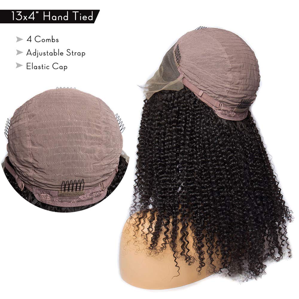 Kinky Curly Lace Front Wig Brazilian Virgin Human Hair Full Lace Wigs for Women Natural Color