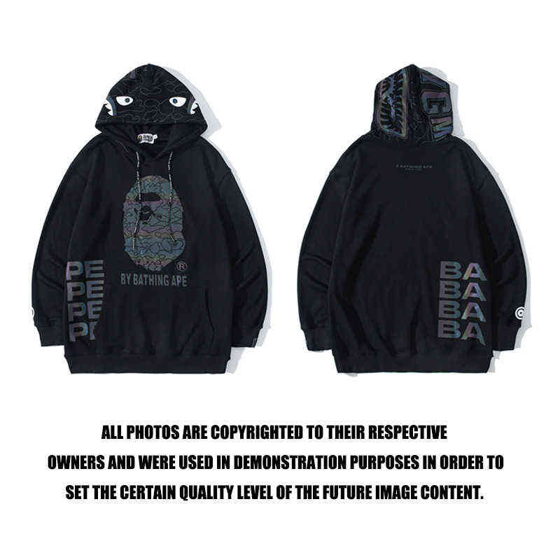 Factory Online Export New Designer Brand Sweater Fashion Bap Reflective Color Ape Head Men's and Women's Hooded Pullover, Black
Factory Online Export New Designer Brand Sweater Fashion Bap Reflective Color Ape Head Men's and Women's Hooded Pullover, Black
