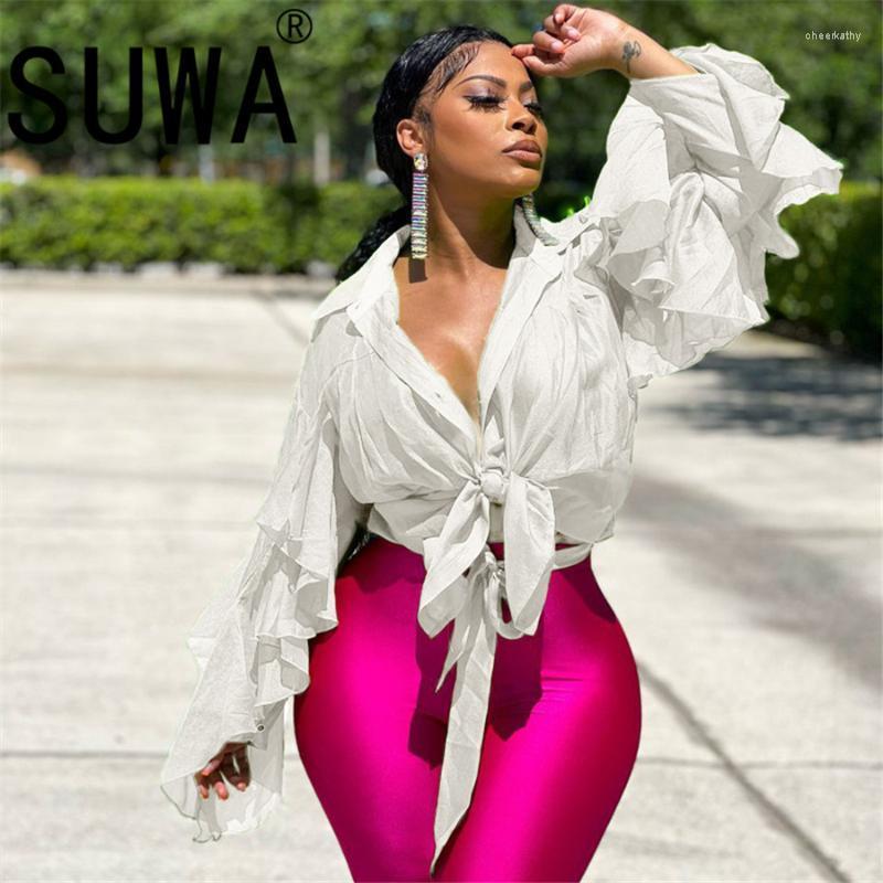 Women' Blouses & Shirts Spring And Autumn Women' Long-sleeved Lapel Single-breasted Fashion Temperament Jianye Lotus Leaf Sleeve Plus, Green
Women' Blouses & Shirts Spring And Autumn Women' Long-sleeved Lapel Single-breasted Fashion Temperament Jianye Lotus Leaf Sleeve Plus, Green