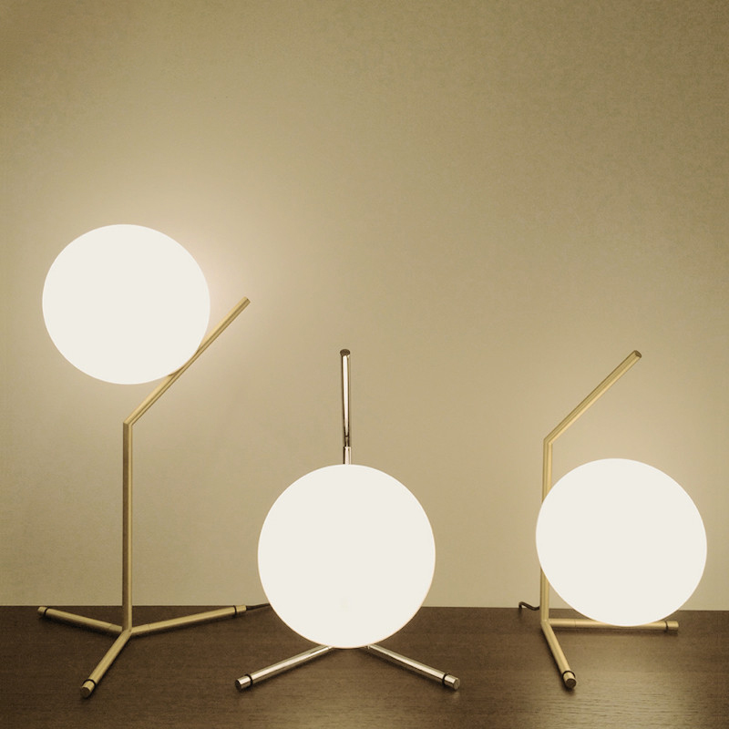 Gold Glass Bedside Table Light with LED Fixture - Perfect for Living Rooms & Bedrooms