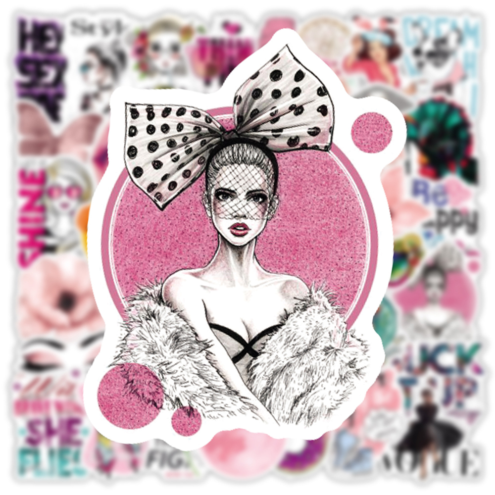 New Waterproof 10/30/50PCS Mix Pink Style Girl Cartoon Stickers Aesthetic Laptop Phone Guitar Graffiti Decals Sticker Kid Toys sticker
