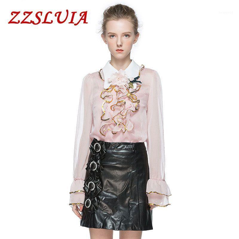 Women's Blouses & Shirts 3D Flower Appliques Ruffles Patchwork Design Sequined Flare Sleeve Perspective 2022 Tops Female 3832, Black
Women's Blouses & Shirts 3D Flower Appliques Ruffles Patchwork Design Sequined Flare Sleeve Perspective 2022 Tops Female 3832, Black