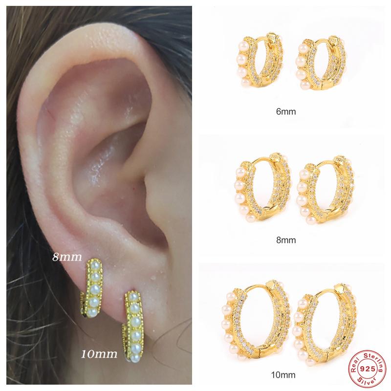 Hoop & Huggie Aide 925 Sterling Silver 6/8/10mm Earrings Luxury Pearl Beads And Zircon Mosaic Cartilage PendienteHoop
Hoop & Huggie Aide 925 Sterling Silver 6/8/10mm Earrings Luxury Pearl Beads And Zircon Mosaic Cartilage PendienteHoop