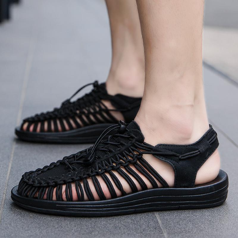 Sandals 2022 Fashion Trend Mens Summer Casual Shoes Weaving Design Breathable Hollow Out Beach Big Size For Male 37-50, Black
Sandals 2022 Fashion Trend Mens Summer Casual Shoes Weaving Design Breathable Hollow Out Beach Big Size For Male 37-50, Black