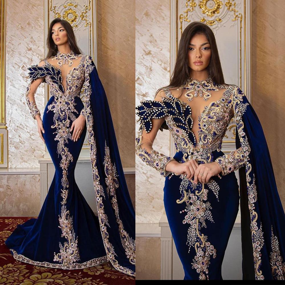 Royal Blue Arabic Prom Dress High Collar Applique Lace Mermaid Satin long sleeved Customized Evening Dresses Sheer Hollow Back Ruched Party, Lavender
Royal Blue Arabic Prom Dress High Collar Applique Lace Mermaid Satin long sleeved Customized Evening Dresses Sheer Hollow Back Ruched Party, Lavender
