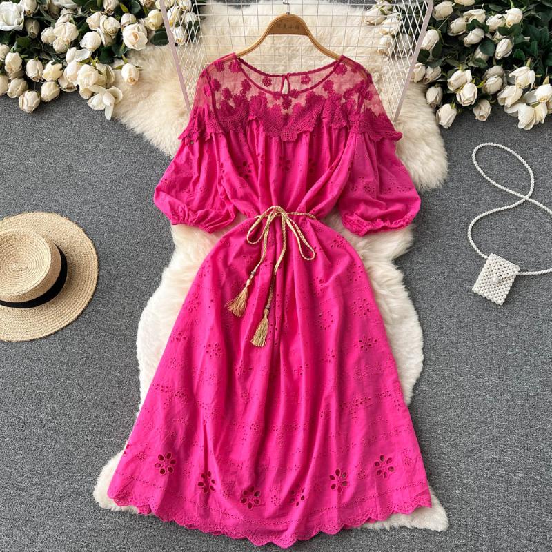 Party Dresses French Stitching Lace Short Sleeve A-line Dress Women Fashion Summer Round Neck Solid Color Elegant Clothes Vestidos F304Party, Yellow
Party Dresses French Stitching Lace Short Sleeve A-line Dress Women Fashion Summer Round Neck Solid Color Elegant Clothes Vestidos F304Party, Yellow