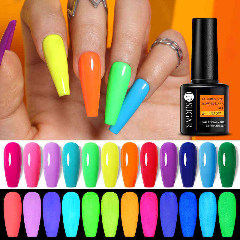 NXY Nail Gel 7 5ml Yellow Neon Luminous Polish Fluorescent Green Orange Glow in Dark Uv Led Semi Permanent Soak of 0328