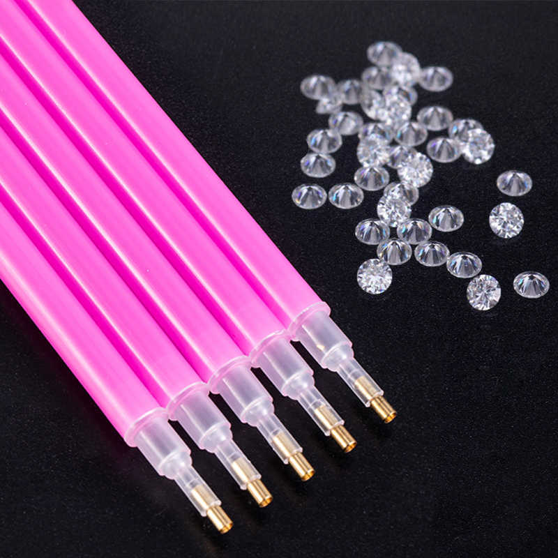 Diamond Embroidery Double Head Point Drill Pen Dot Painting Point Pen Nail Art Rhinestone Picker Wax Pencil Crystal Handle Tool Pluma Perforadora