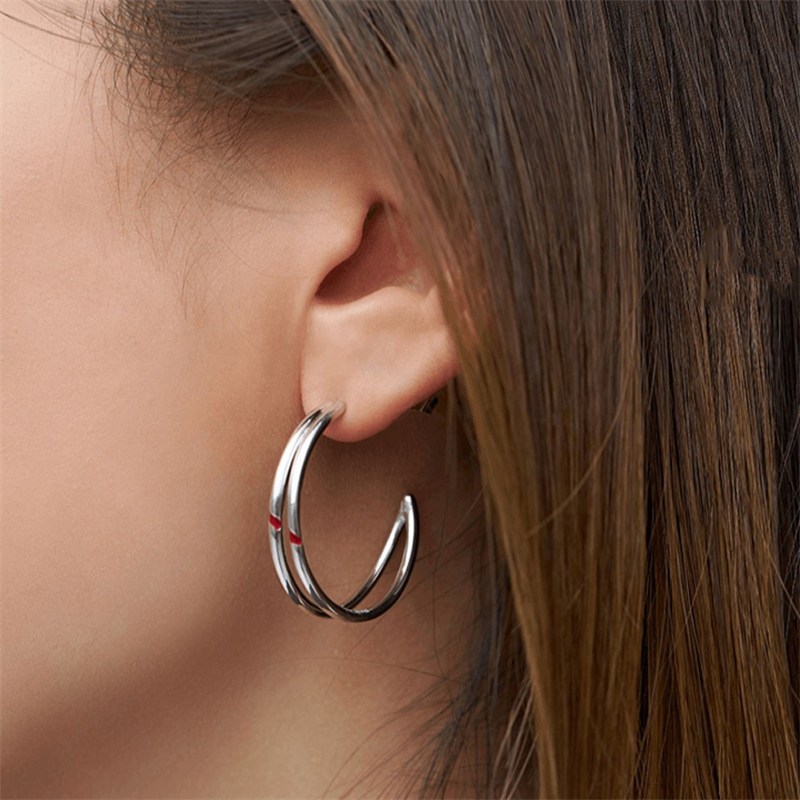KPOP JIMIN Red Carving Earrings Fashion Line Couple Earrings Moon Accessories Fans Birthday Gifts 220330