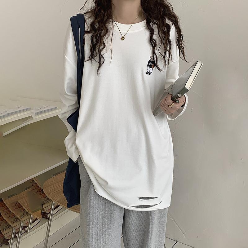 Women's T-Shirt Trregular Long-sleeved Women Thick Round Neck Autumn Winter Warm White Tshirt Basic Oversize Female Top 2022, White letters
Women's T-Shirt Trregular Long-sleeved Women Thick Round Neck Autumn Winter Warm White Tshirt Basic Oversize Female Top 2022, White letters