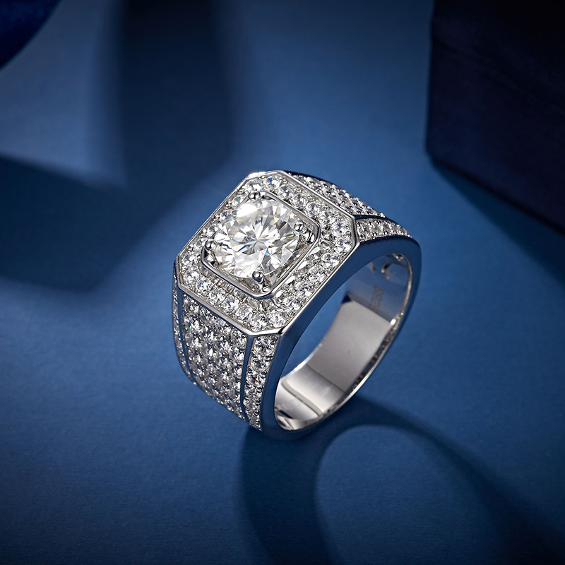 Moissanite Men Ring Eent Round Cut Big 3carats and 5carats for Wedding Rings