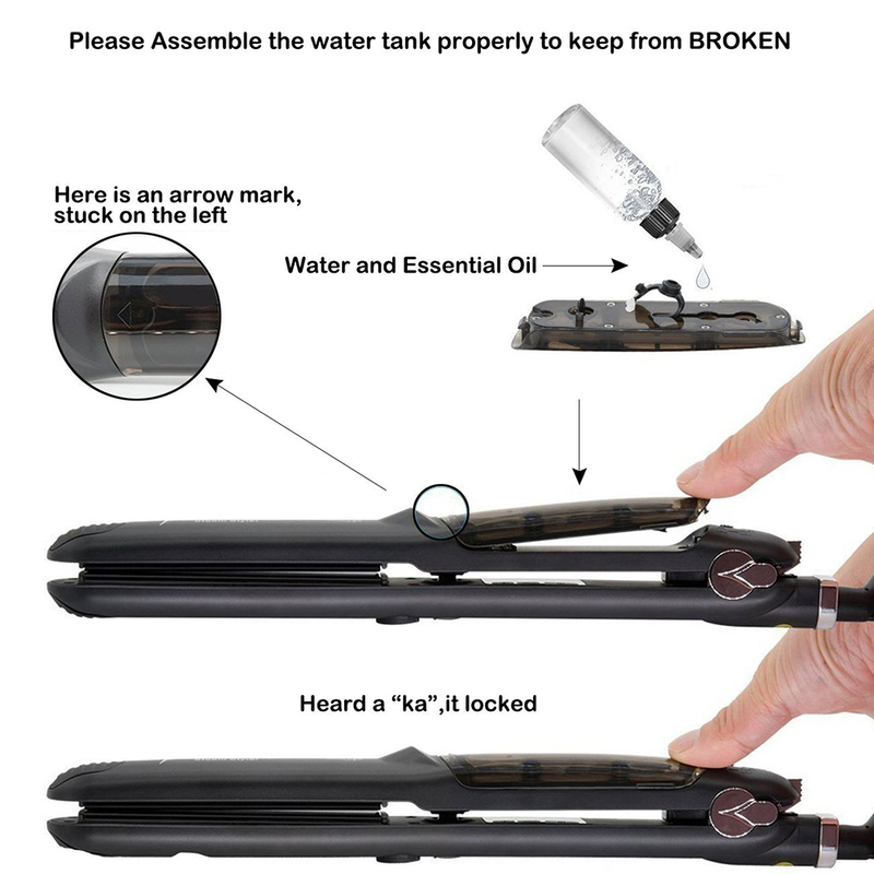 Steam Hair Straightener Flat Iron Ceramic Professional Drop Styling Tools 220623