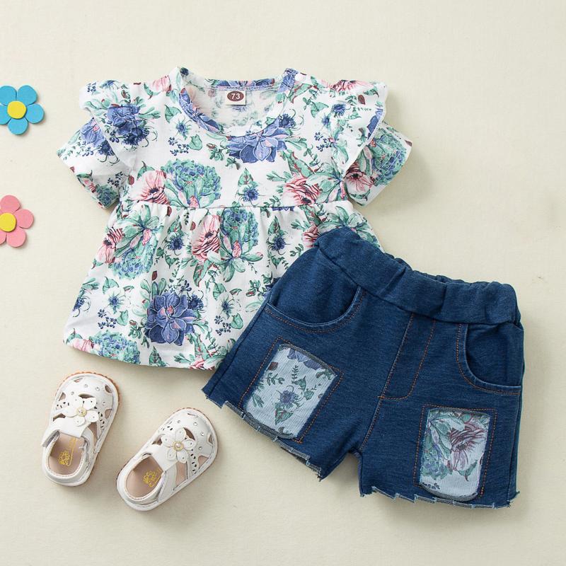 Clothing Sets Toddler Girls Ruched Floral Print Tops Jeans Shorts Set Casual Clothes Outfits Vestidos De Verano Baby Girl ClothesClothing, Blue
Clothing Sets Toddler Girls Ruched Floral Print Tops Jeans Shorts Set Casual Clothes Outfits Vestidos De Verano Baby Girl ClothesClothing, Blue