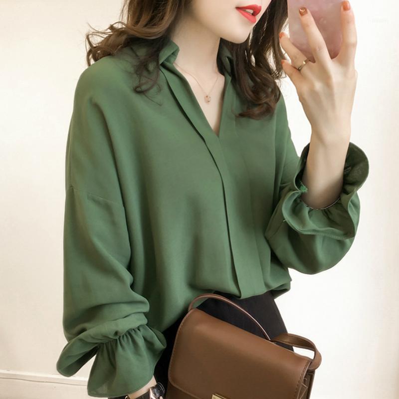 Blusas Mujer De Moda 2022 Long Sleeve Chiffon Blouse Women Shirts Solid V-neck Office Ladies Tops Womens And Blouses C278, Blue
Blusas Mujer De Moda 2022 Long Sleeve Chiffon Blouse Women Shirts Solid V-neck Office Ladies Tops Womens And Blouses C278, Blue