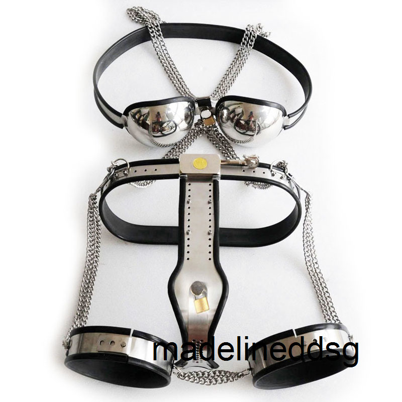 3pcs/set Female Chastity Belt Stainless Steel Bra Thigh Ring Metal Chastity Device Sex Erotic Toy For Women Slave Bondage Fetish 0424 F1YL
