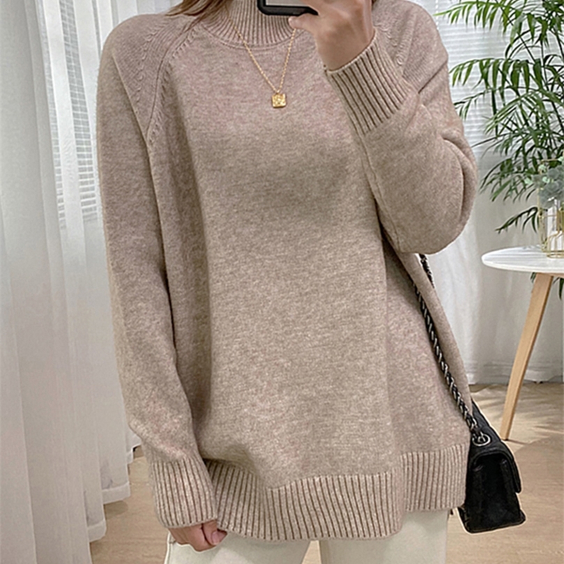 Women Mock Neck Pullovers Sweater High Quality Oversized Jumper Split Fall Winter Clothes Beige Purple Green 8 Colors C232 220813, Khaki
Women Mock Neck Pullovers Sweater High Quality Oversized Jumper Split Fall Winter Clothes Beige Purple Green 8 Colors C232 220813, Khaki