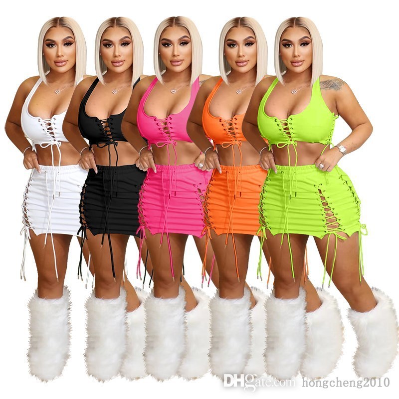 Womens Two Piece Dress Set Sexy Sleeveless Hollowed Out Drawstring Vest Skirt Suit 2022 Summer Designer Clothing, Orange
Womens Two Piece Dress Set Sexy Sleeveless Hollowed Out Drawstring Vest Skirt Suit 2022 Summer Designer Clothing, Orange