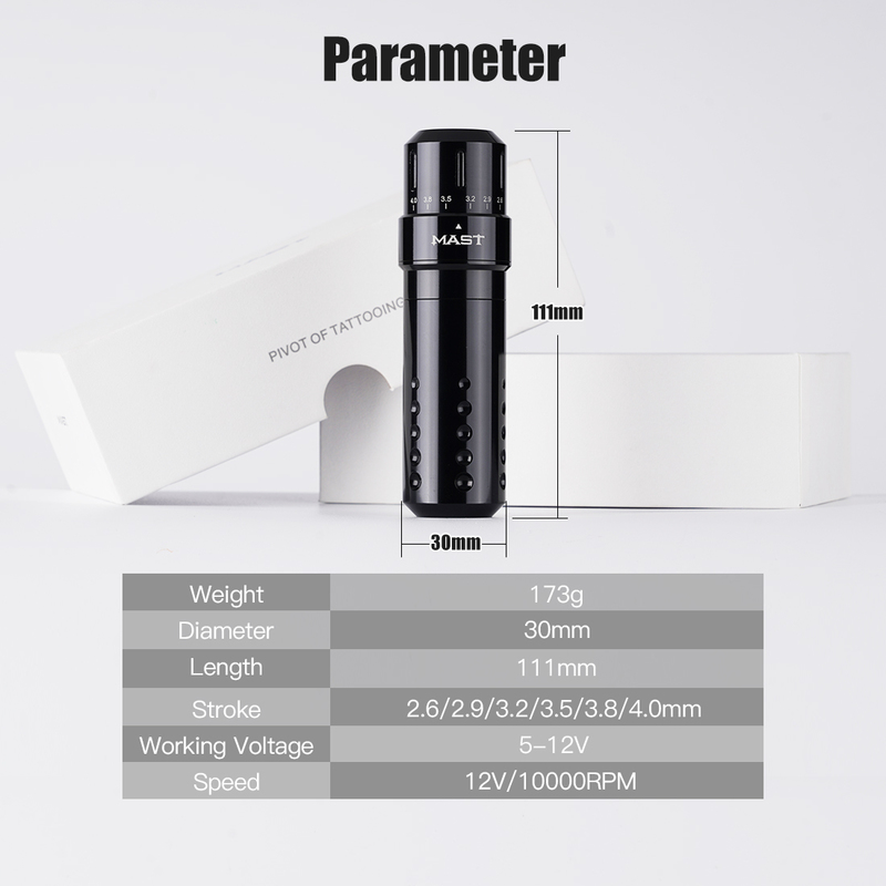 Mast Flip Adjustable Stroke Lengths Makeup Tattoo Machine Pen Kit PMU Permanent Rechargeable with Mini Wireless Power Supply Set 220708