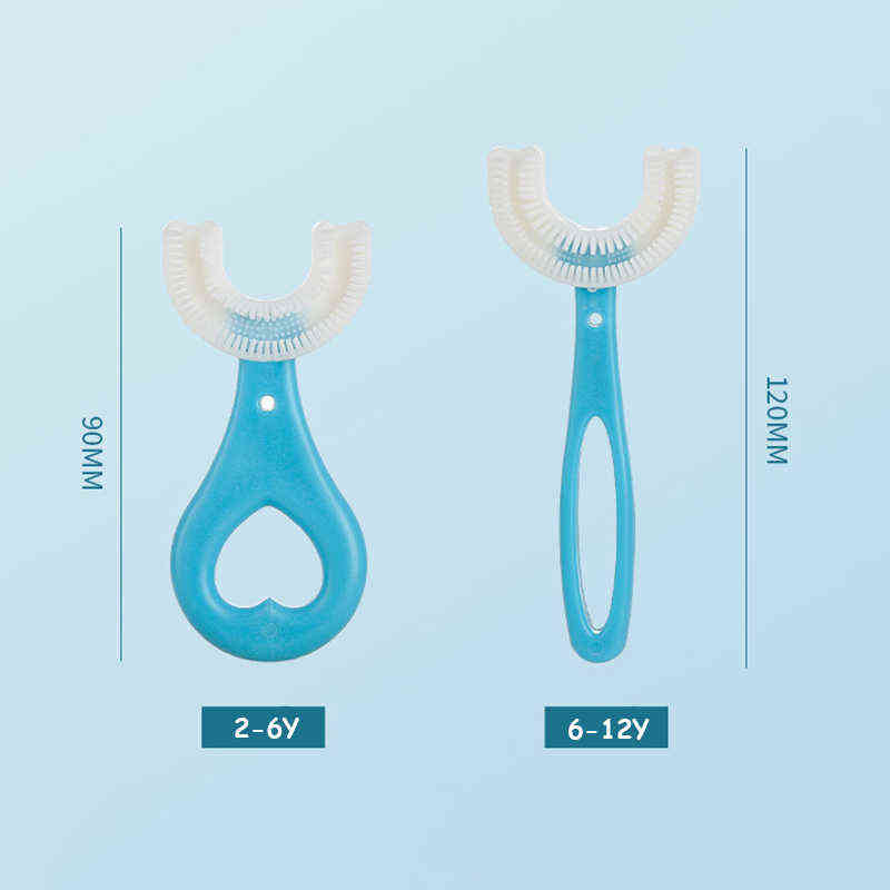 Toothbrush Children Toothbrush for Baby 360 Degrees u Shaped Silicone Tooth Brush Cartoon Kids Dental Oral Care Training Toothbrushes 0511