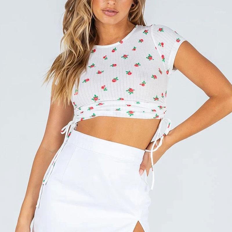 Women' T-Shirt 2022 O Neck Short Sleeve Crop Tops Drawstring Women T-shirts Summer Fashion Floral Print Casual Shirts Harajuku Pullover, Green
Women' T-Shirt 2022 O Neck Short Sleeve Crop Tops Drawstring Women T-shirts Summer Fashion Floral Print Casual Shirts Harajuku Pullover, Green