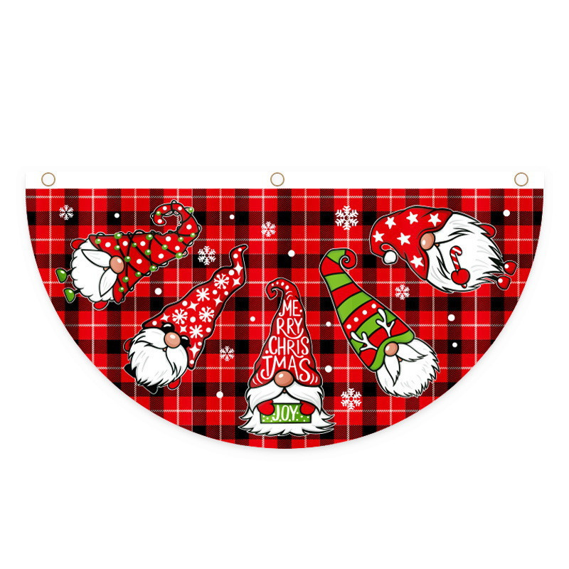 Christmas Decor for Home Outdoor Fan-shaped Flag Door Decoration Pendant Xmas 2023 Navidad New Year Natal Noel Natale Kerst