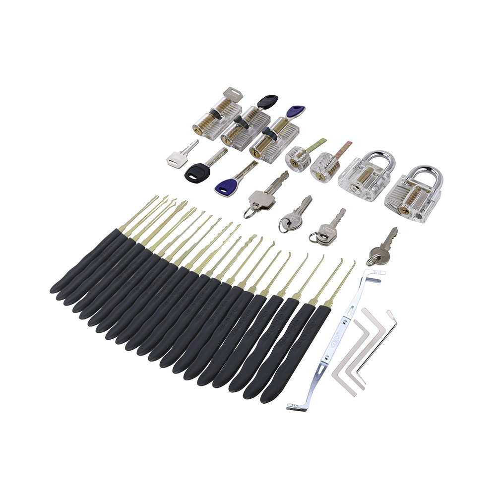 Locksmith Supplies Tool Goso 24pcs Lock Pick Set for LocksmithTools with 7pcs Different Transparent Practice Locks Set
Locksmith Supplies Tool Goso 24pcs Lock Pick Set for LocksmithTools with 7pcs Different Transparent Practice Locks Set