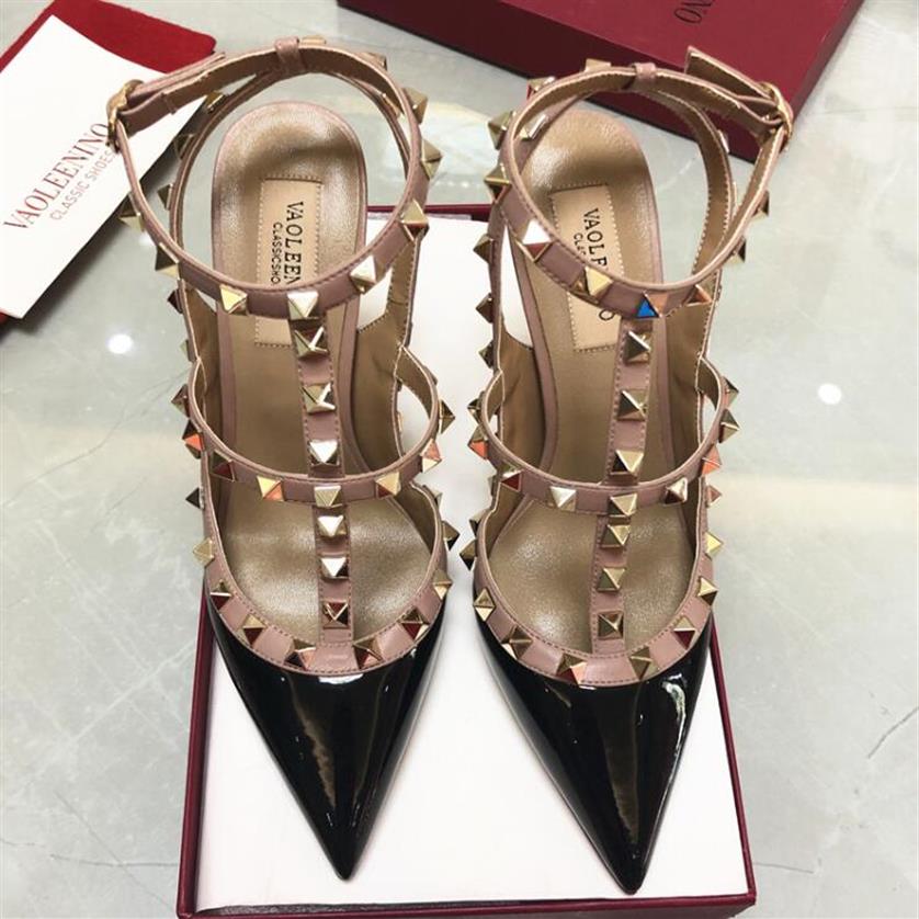 Designer Pointed Toe 2-Strap with Studs high heels Patent Leather rivets Sandals Women Studded Strappy Dress Shoes valentine high 202M, 11
Designer Pointed Toe 2-Strap with Studs high heels Patent Leather rivets Sandals Women Studded Strappy Dress Shoes valentine high 202M, 11