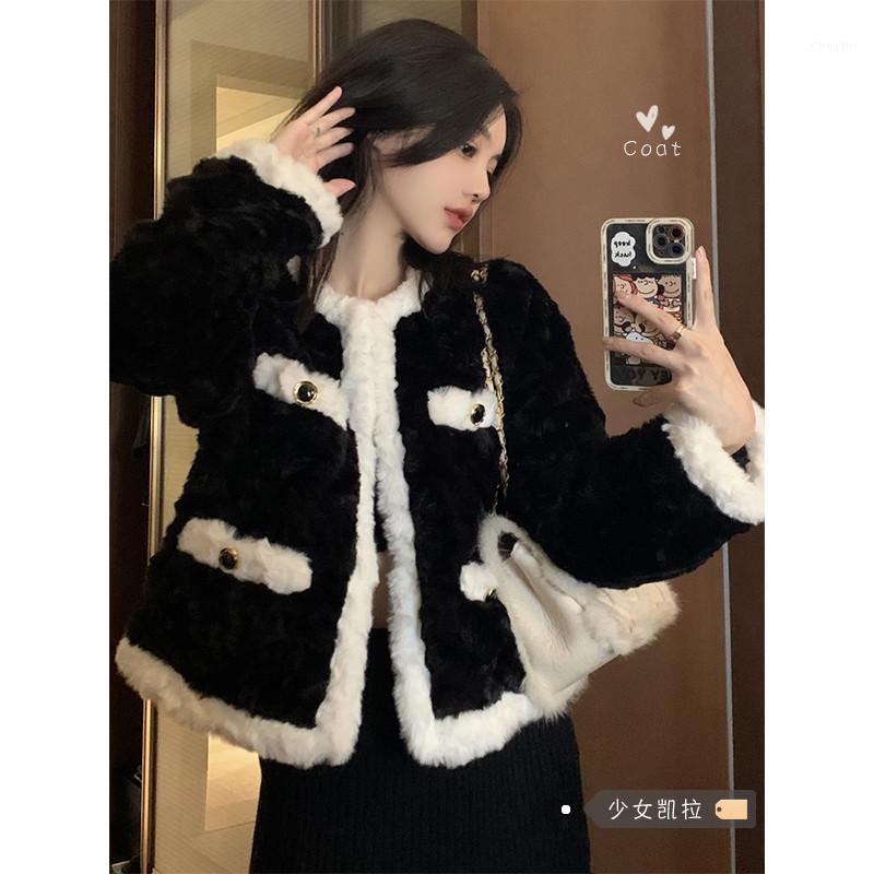 Women's Jackets Women Fashion Fall Winter Thick Wool Coat O Neck Casual Black White Warm Jacket French Vinmtage Loose Short Plush Cardigan
Women's Jackets Women Fashion Fall Winter Thick Wool Coat O Neck Casual Black White Warm Jacket French Vinmtage Loose Short Plush Cardigan