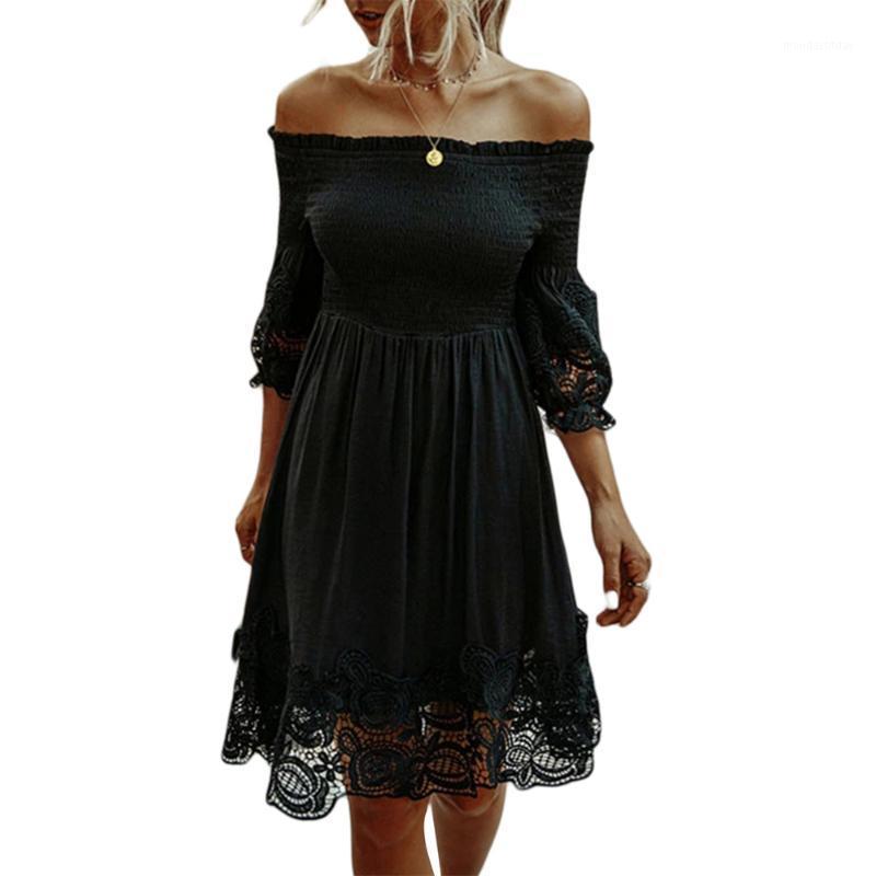 Casual Dresses Off Shoulder Dress Women Sexy Solid Color Lace Half Sleeve Slim-Waist For Ladies Party Night Clothing Vestidos, Black
Casual Dresses Off Shoulder Dress Women Sexy Solid Color Lace Half Sleeve Slim-Waist For Ladies Party Night Clothing Vestidos, Black